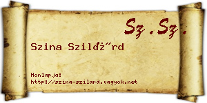 Szina Szilárd névjegykártya